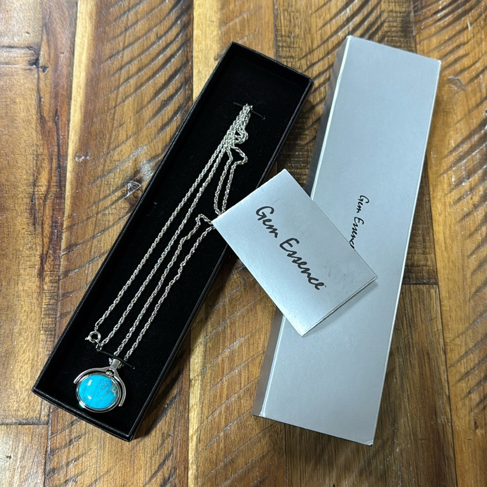 Gem Essence Torquoise Flip Watch Necklace